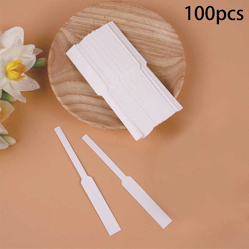 Perfume Fragrance Oil - 100 ชิ้นกระดาษทดสอบน้ำหอมแบบพกพา น้ำหอมอโรมาเธอราพีกระดาษน้ำหอมน้ำมันหอมระเหยแถบทดสอบ 130*12 มม.