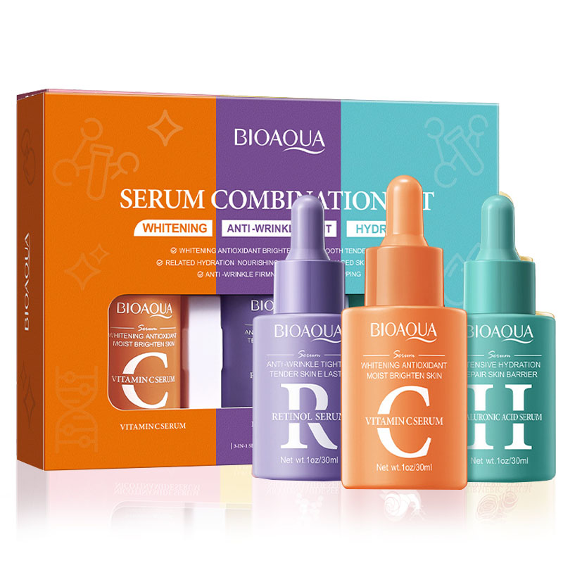3 ชิ้น/เซ็ต BIOAQUA Vitamin C  - The Ordinary Serum Hyaluronic Acid บทวิจารณ์และราคา