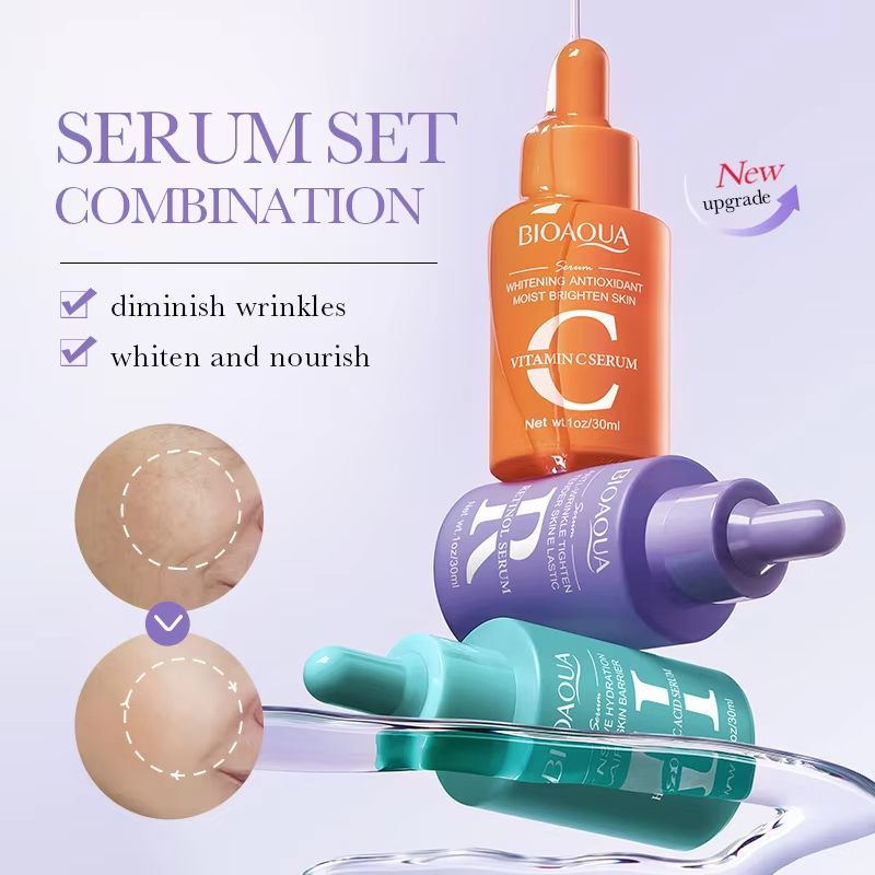 3 ชิ้น/เซ็ต BIOAQUA Vitamin C  - The Ordinary Serum Hyaluronic Acid บทวิจารณ์และราคา